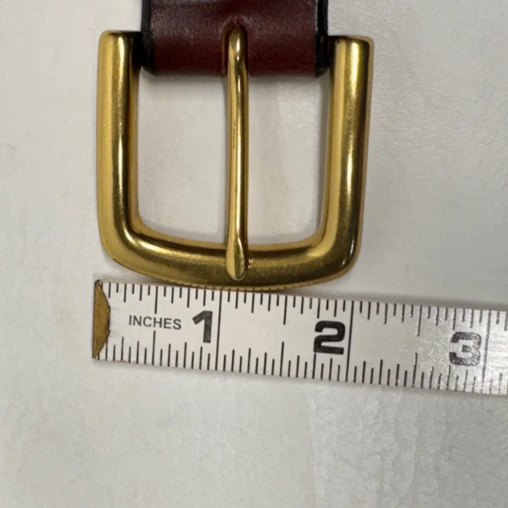 Leegin Leather Belt Mens 38 Brown Brass Buckle Casual‎ Western Workwear Heritage